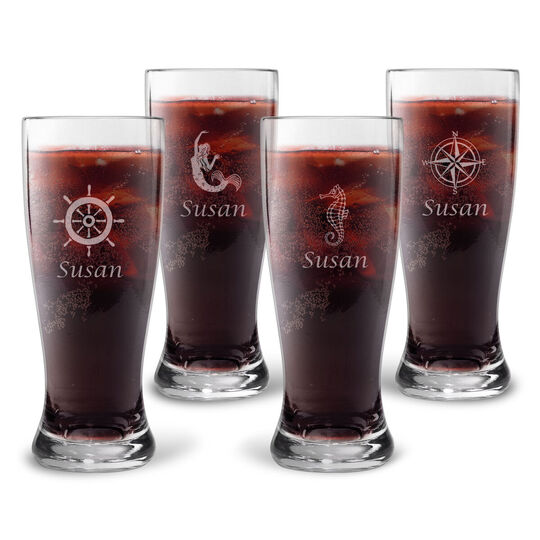 Personalized Tritan Acrylic Pilsner Set - Nautical Collection